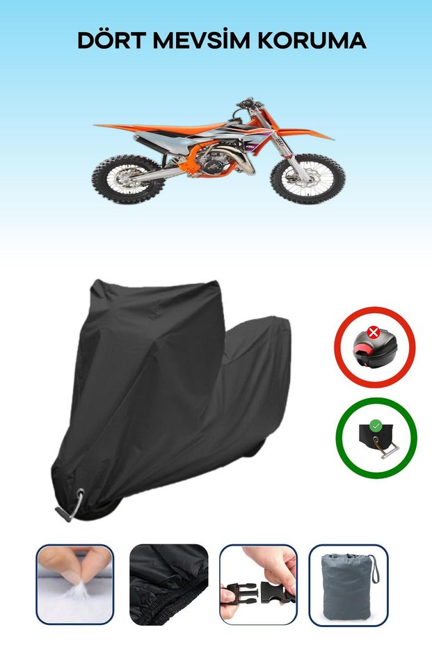 Black Lock Compatible Ktm 65 Sx Compatible Motorcycle Tarpaulin Waterproof