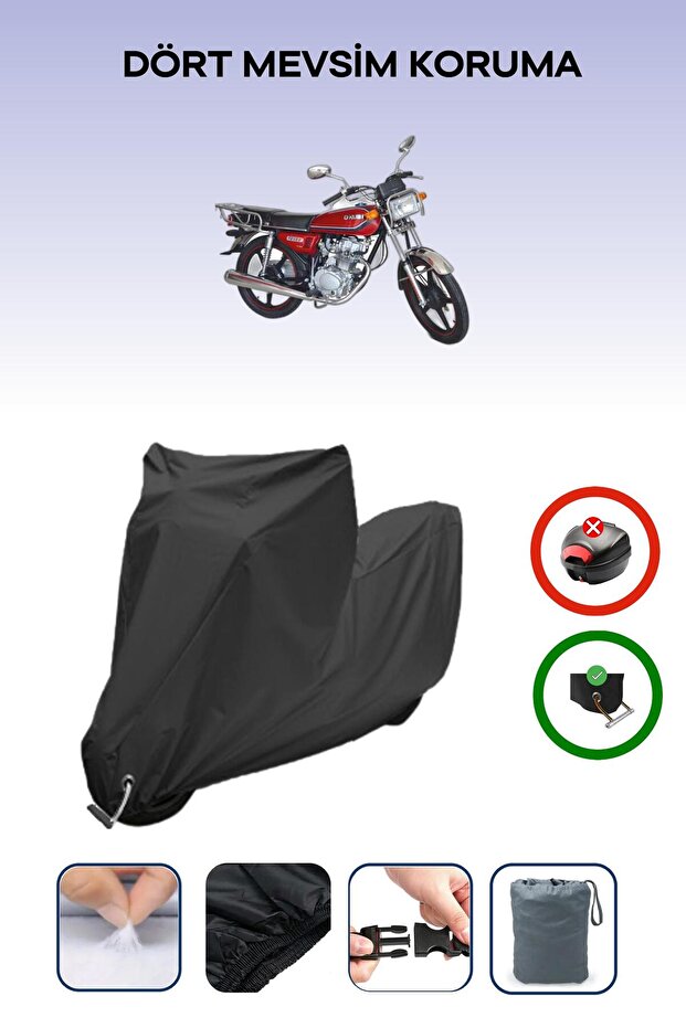 Black Lock Compatible Kuba Cg 100 Compatible Motorcycle Tarpaulin Waterproof