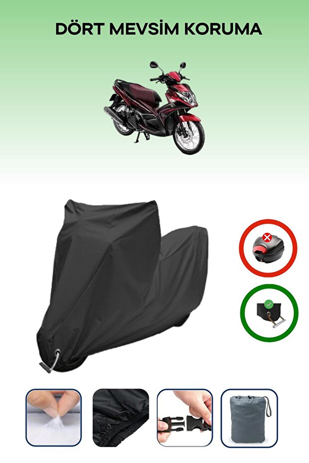 Black Lock Compatible Yamaha Nouvo Compatible Motorcycle Tarpaulin Waterproof