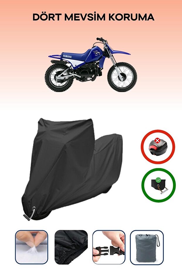 Black Lock Compatible Yamaha Pw 80 Compatible Motorcycle Tarpaulin Waterproof