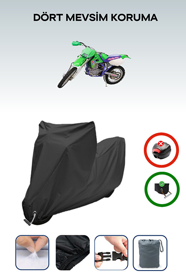Black Lock Compatible Kawasaki Klx 650 Compatible Motorcycle Tarpaulin Waterproof