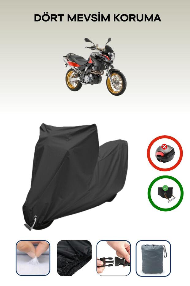 Black Lock Compatible Aprilia Pegaso 650 Compatible Motorcycle Tarpaulin Waterproof