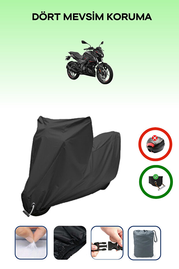 Black Lock Compatible Bajaj Pulsar N 250 Compatible Motorcycle Tarpaulin Waterproof