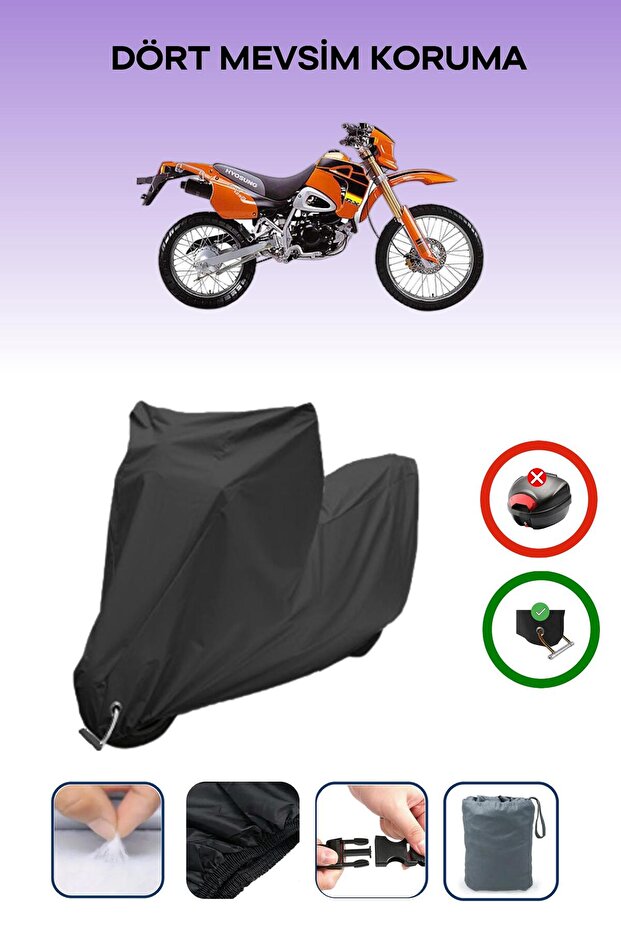 Black Lock Compatible Kanuni Rx 125 Compatible Motorcycle Tarpaulin Waterproof