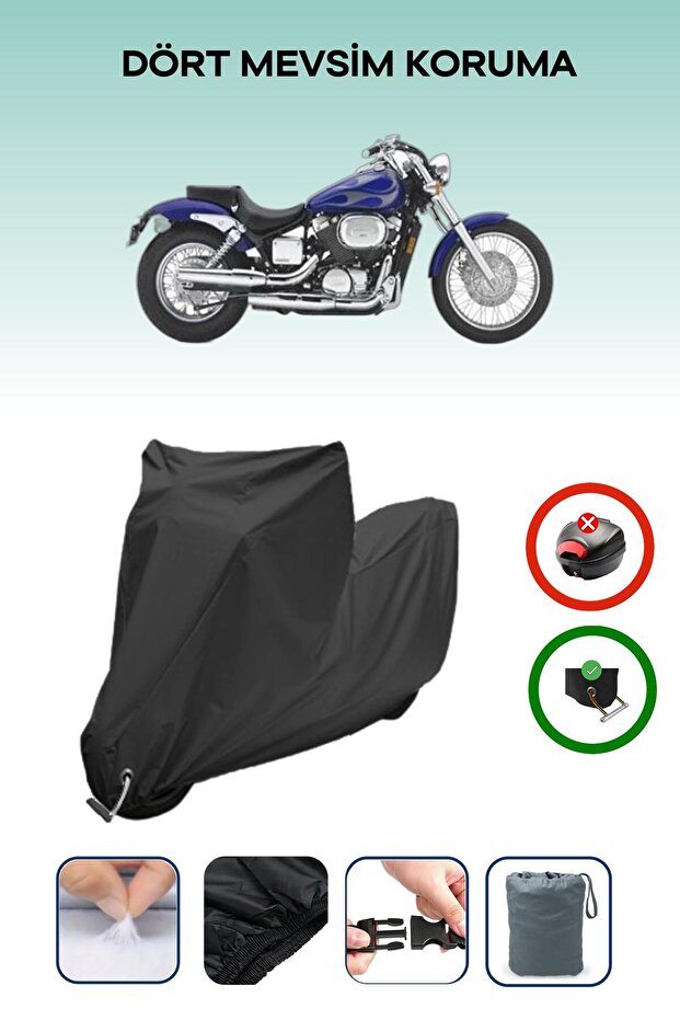 Black Lock Compatible Honda Shadow Spirit 750 Compatible Motorcycle Tarpaulin Waterproof