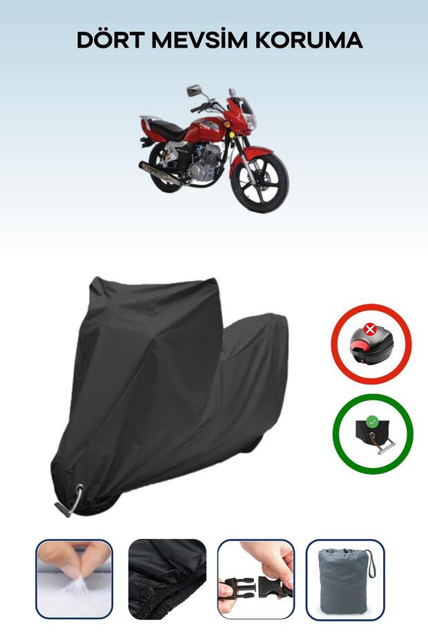 Black Lock Compatible Kuba Kh125-12D Compatible Motorcycle Tarpaulin Waterproof
