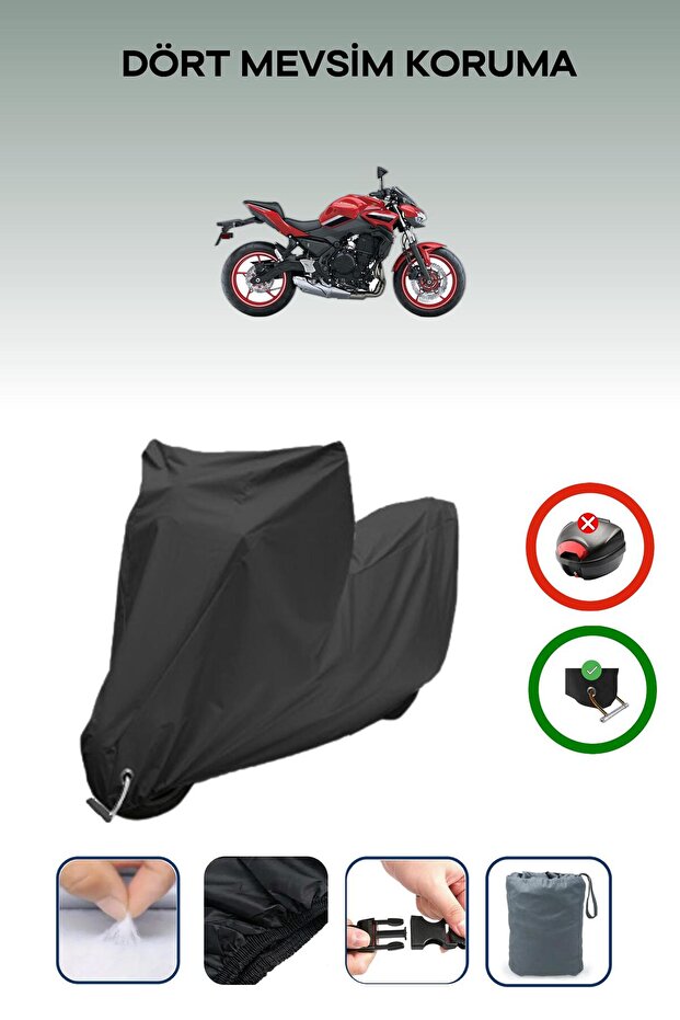 Black Lock Compatible Kawasaki Z 650 Compatible Motorcycle Tarpaulin Waterproof