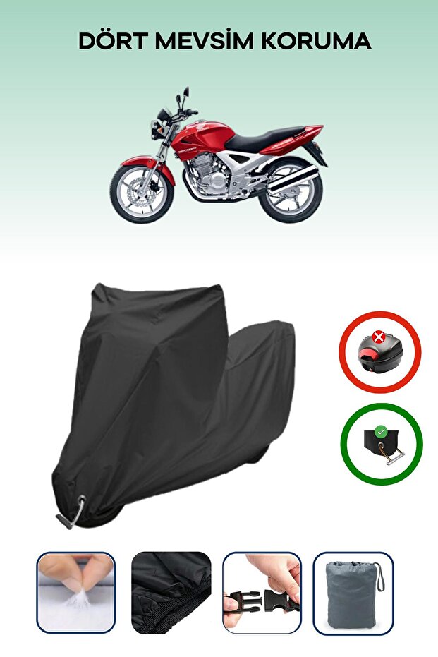 Black Lock Compatible Honda Cbx 250 Twister Compatible Motorcycle Tarpaulin Waterproof