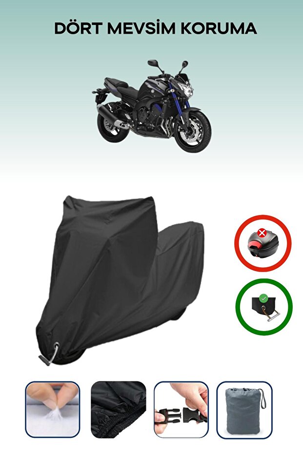 Black Lock Compatible Yamaha Fz8 Abs Compatible Motorcycle Tarpaulin Waterproof
