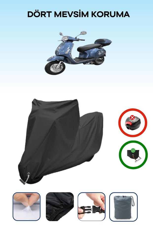 Black Lock Compatible King Motor Shutter Compatible Motorcycle Tarpaulin Waterproof