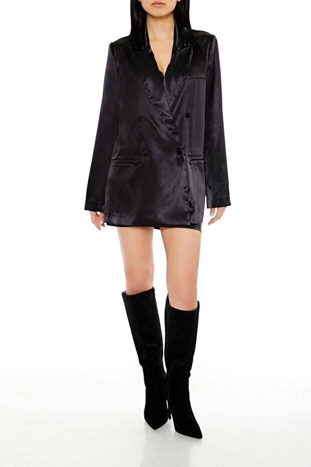 Saten Blazer Ceket - 8