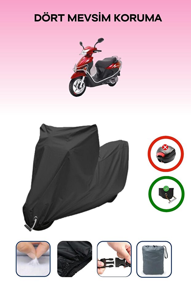غطاء دراجة نارية متوافق مع Kuba Matrix 150 متوافق مع اللون الأسود مقاوم للماء