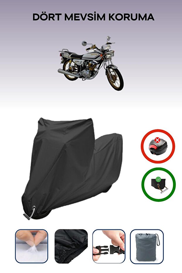 Black Lock Compatible Kuba Cheetah 150R Gold Compatible Motorcycle Tarpaulin Waterproof