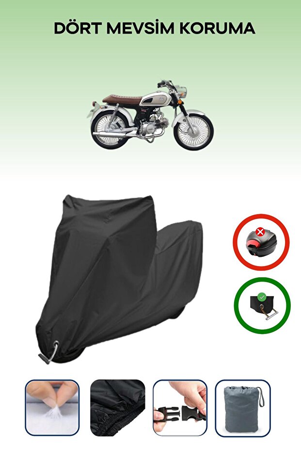 Black Lock Compatible Kuba Rx9 50 Compatible Motorcycle Tarpaulin Waterproof