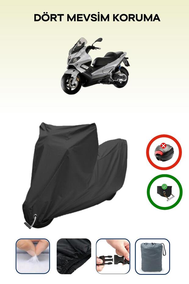Black Lock Compatible Gilera Nexus 300 Compatible Motorcycle Tarpaulin Waterproof