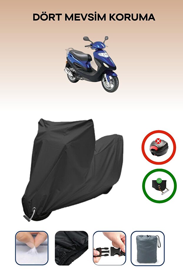 Black Lock Compatible Kymco Movie XL 125 Compatible Motorcycle Tarpaulin Waterproof