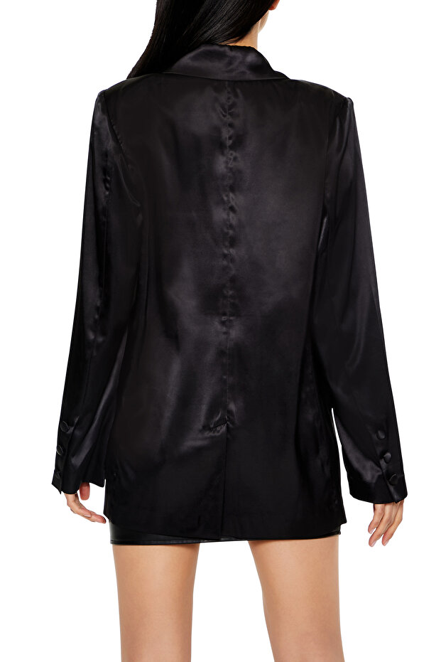Saten Blazer Ceket - 5