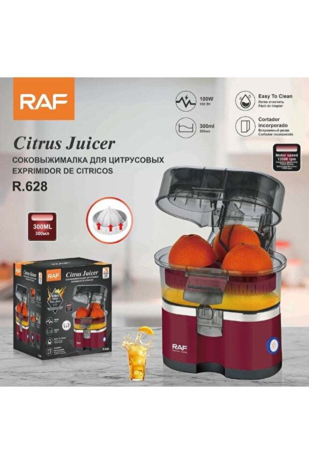 Citrus Juice Maker 100W, Dual Cone Rotation, BPA-Free, 300ml Capacity, Powerful Orange Lemon Ext