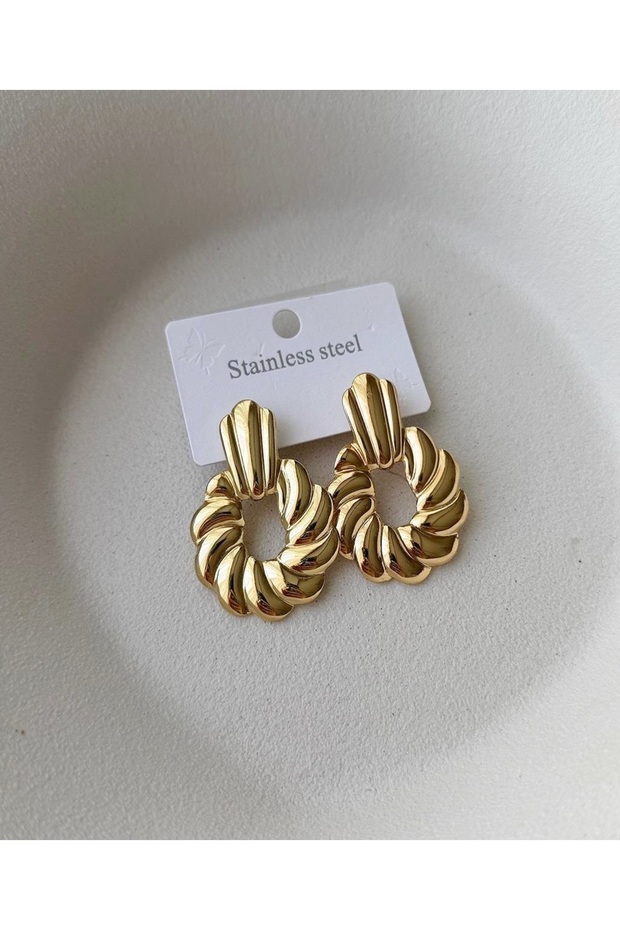 Çelik Gold Küpe - 3