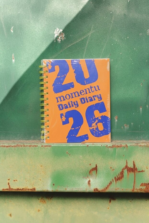 2026 Daily Agenda Y2K Moment Orange Orange Hard Cover Spiral Bound
