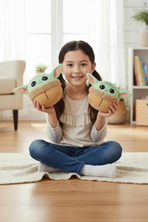 2-Pack Baby Yoda Plush Pillow 20 cm | S. Wars Mandalorian Furry Baby Yoda Toy