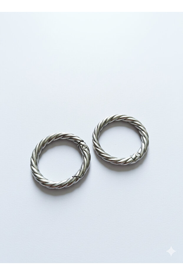 Patterned Spring Metal Ring, Bag Accessory (Inner Diameter 3cm), 1 Set (2 Pieces)