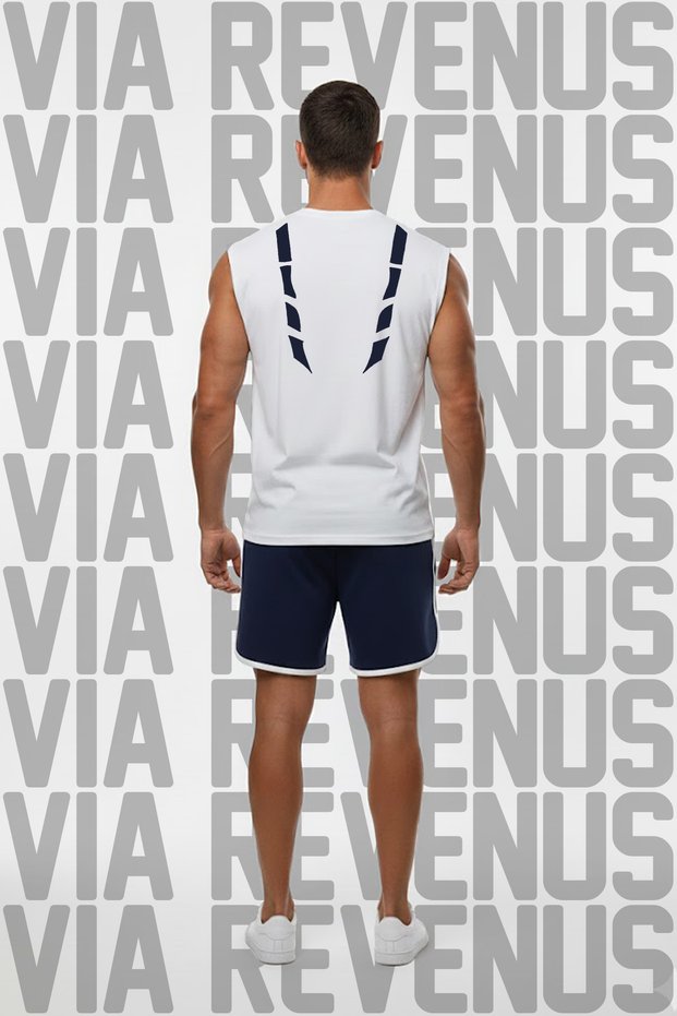 Jujutsu Kaisen Sukuna Tattoo Printed Black Sleeveless T-Shirt and Piped Jersey Fabric Sports Shorts Combination Set