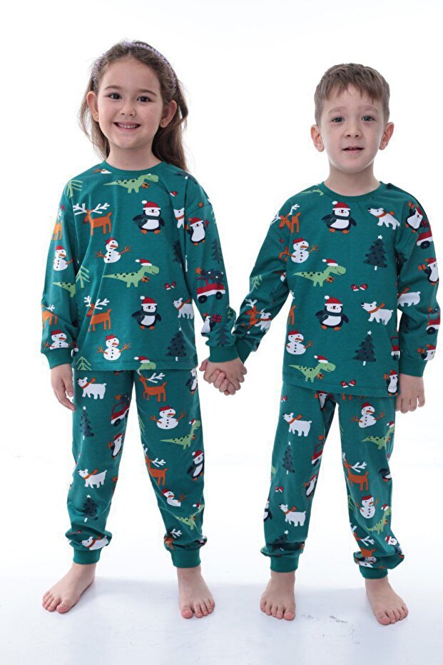 Unisex Children's Christmas Pajama Set 100% Cotton