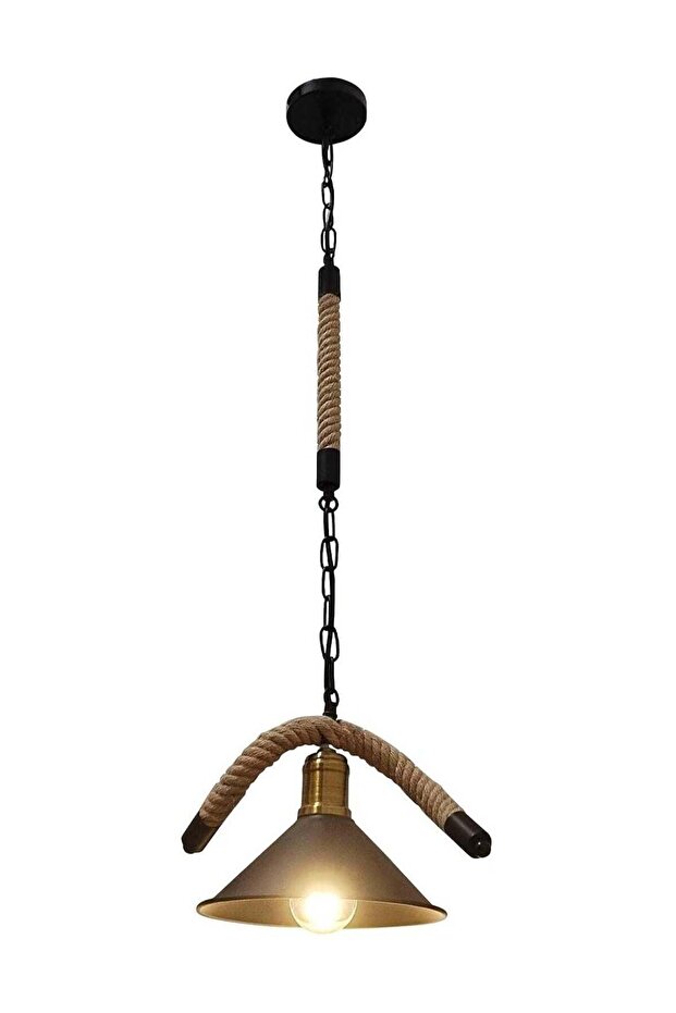 Farmhouse Hemp Rope Chandelier Vintage Hanging Light