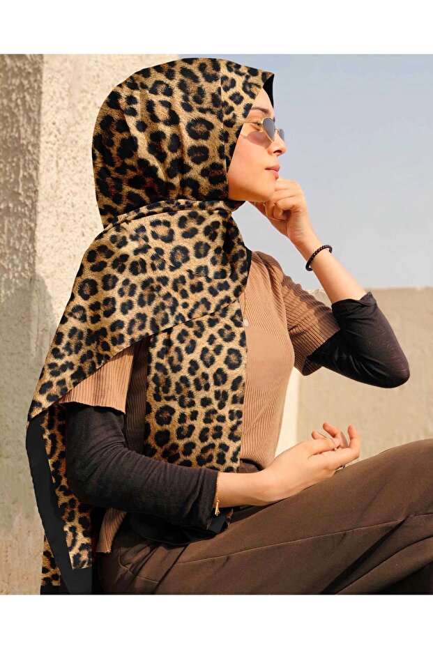 Soft Natural Cotton Shawl-70 X 190 -06098 Black-Gold