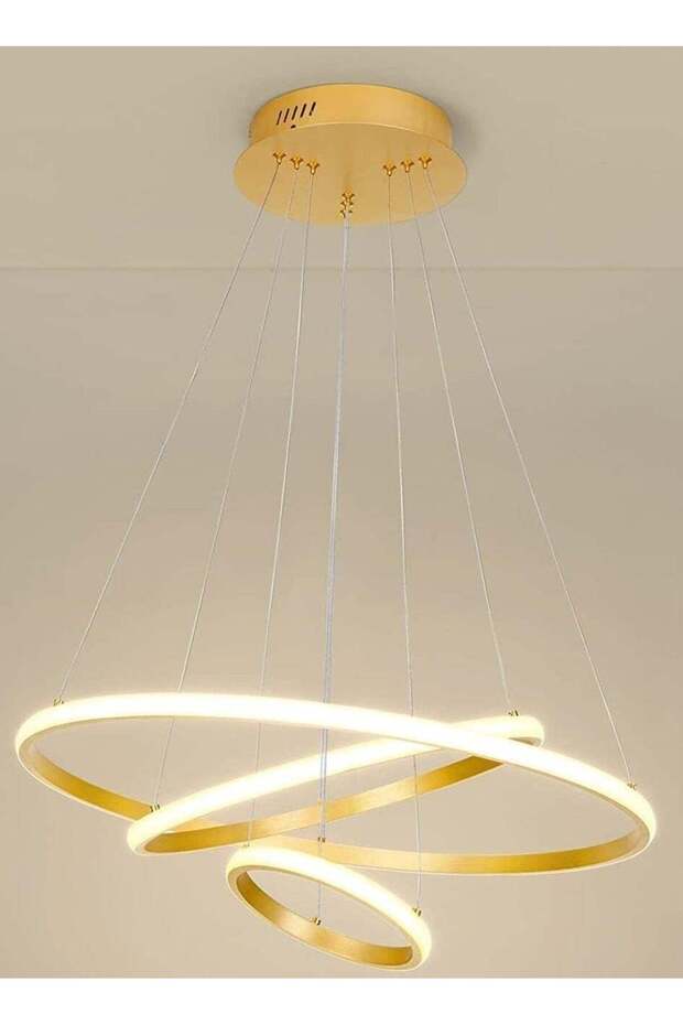 SP SUPER POWER Modern LED Pendant Light, 3 Rings Chandeliers Fixture Dimmable with Remote Control