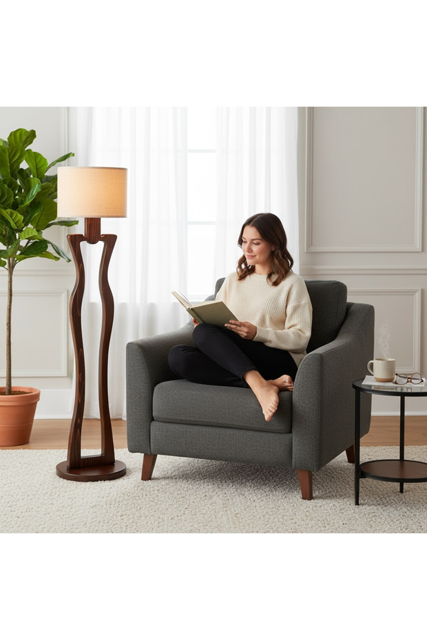 Bride-Inspired Elegant Wooden Floor Lamp