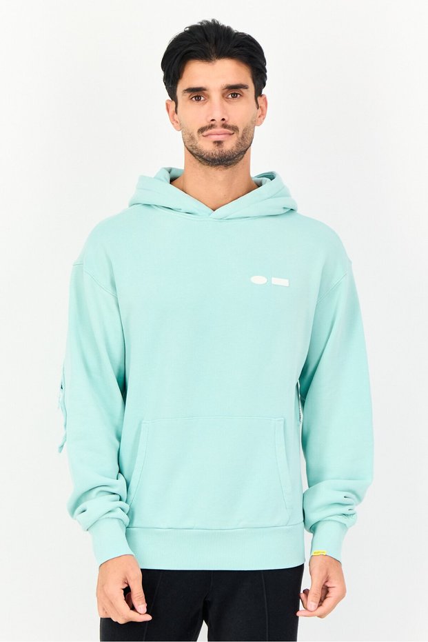 x Randomevent Men Sportswear Fit Long Sleeve Outdoor Hoodie, Light Green