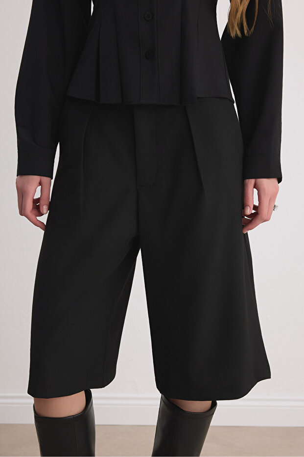 Siyah Uzun Bermuda - 6