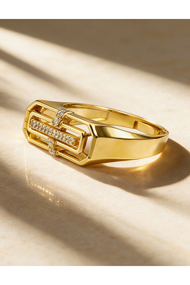 Linear Vault Ring Gold - 6