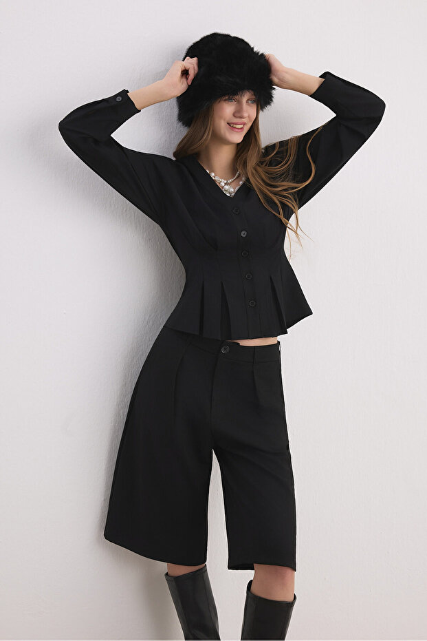 Siyah Uzun Bermuda - 7