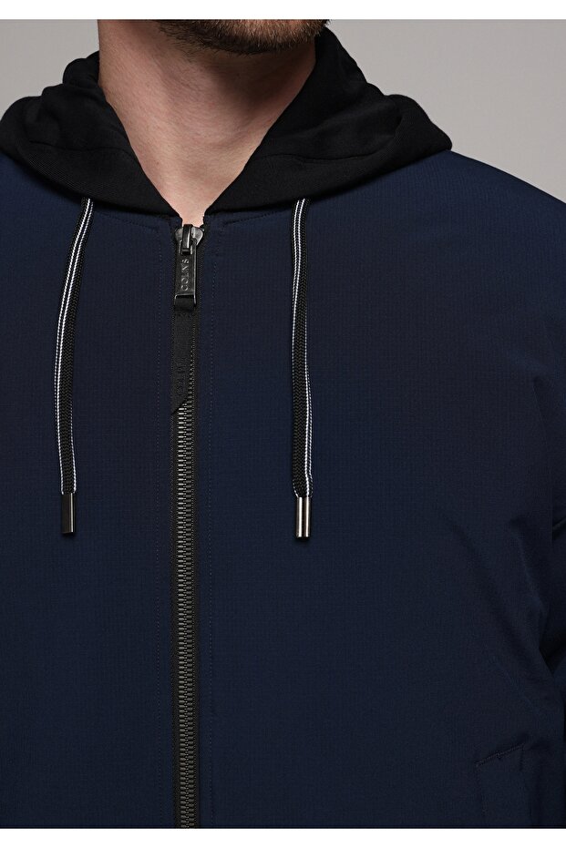 Oversize Fit Erkek Lacivert Mont - 4