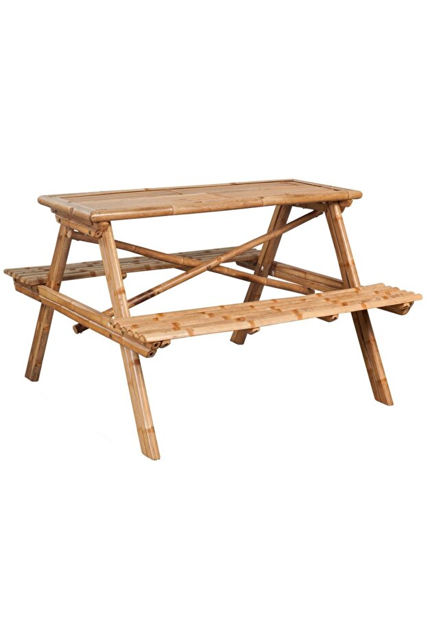 Picnic Table 115x115x81 cm Bamboo