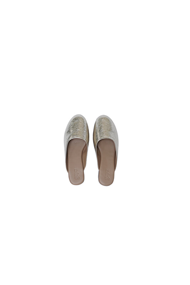 Aura Metallic Mules Gold