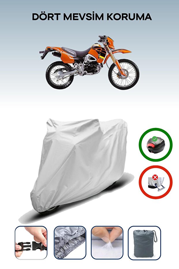 حقيبة خلفية للدراجة النارية باللون الرمادي متوافقة مع Kanuni RT 125 D
