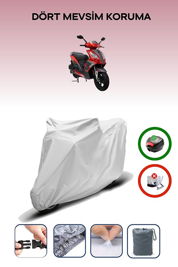 Gray Rear Bag Compatible Mondial 125 Mash Compatible Motorcycle Tarpaulin Motor Cover