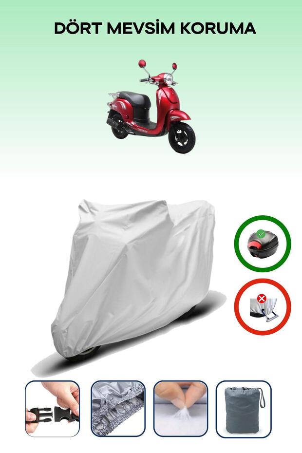 Gray Rear Bag Compatible Kuba Twister 50 Compatible Motorcycle Tarpaulin Motor Cover