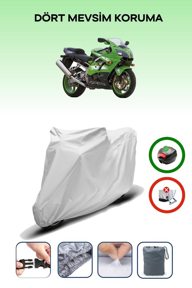 Gray Tail Bag Compatible Kawasaki Zx-9 R Compatible Motorcycle Tarpaulin Motor Cover