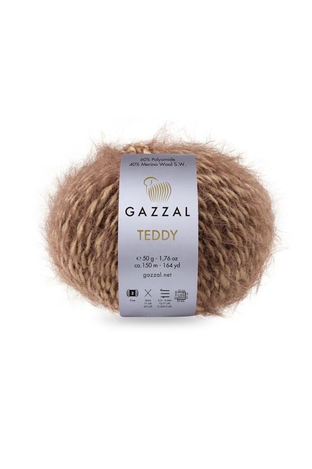 Teddy 40% Merino Wool 60% Polyamide – 50 g 150 m Fluffy Knitting Yarn-6540-1 Piece