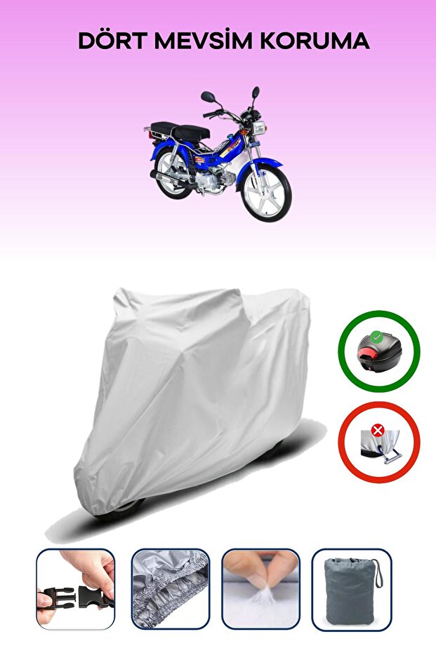 Gray Rear Bag Compatible Bisan Ceylan Compatible Motorcycle Tarpaulin Motor Cover