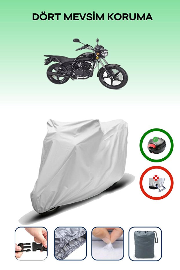 Gray Rear Bag Compatible Kanuni Terry Compatible Motorcycle Tarpaulin Motor Cover