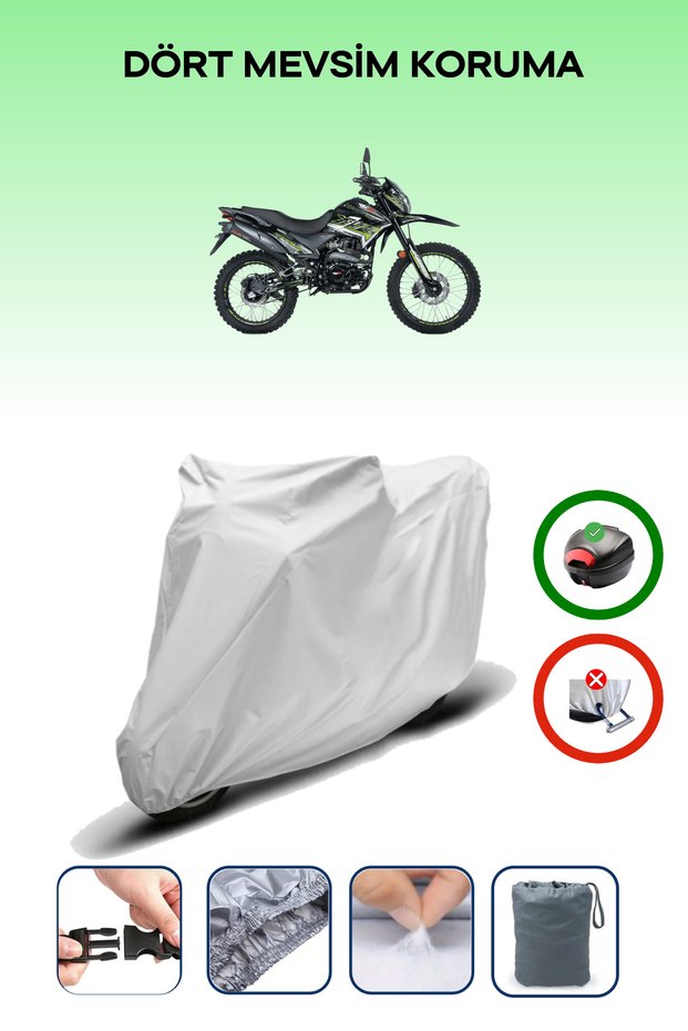 Gray Tail Bag Compatible Rks Xvr250 Compatible Motorcycle Tarpaulin Motor Cover