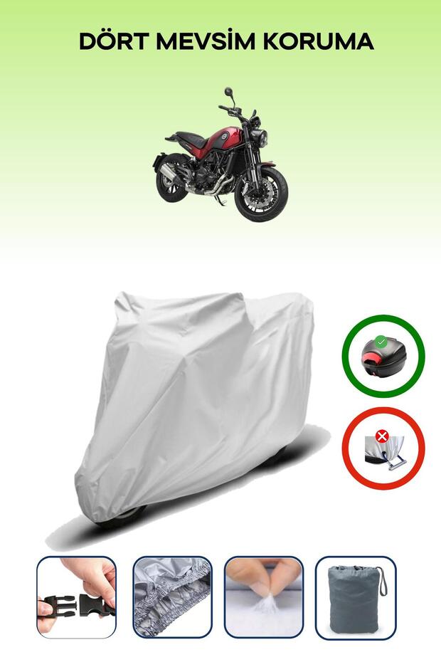 Gray Rear Bag Compatible Benelli Leoncino 250 Compatible Motorcycle Tarpaulin Motor Cover