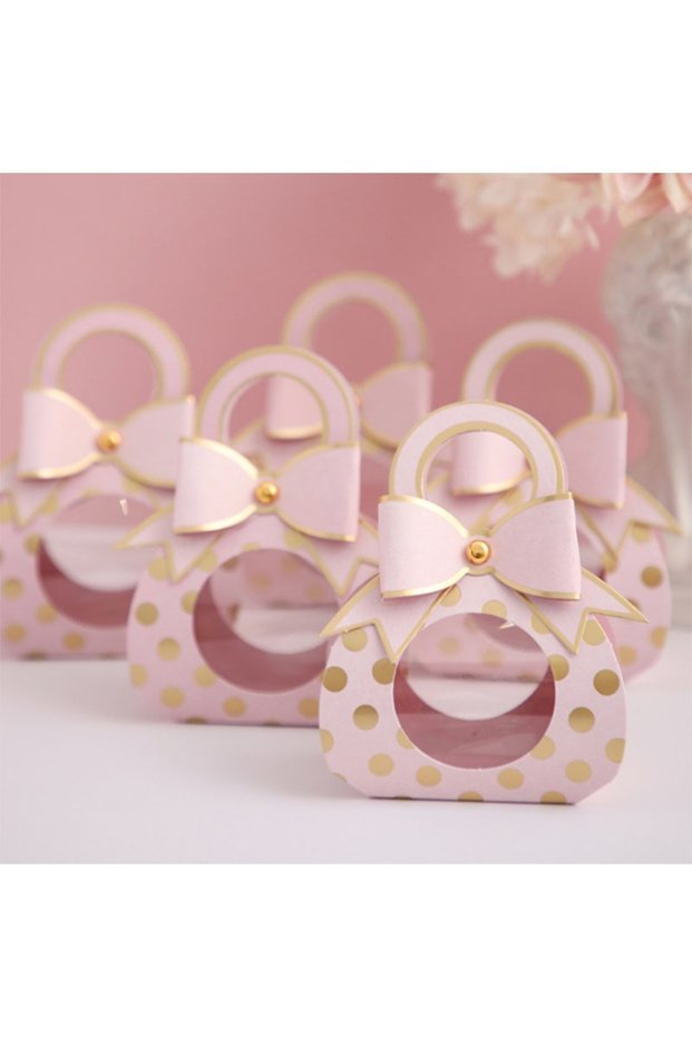 10PCS Pink 10Pcs/Lot Wedding Favor Box and Bags Chocolate Candy Boxes for Wedding Baby Shower Birthd