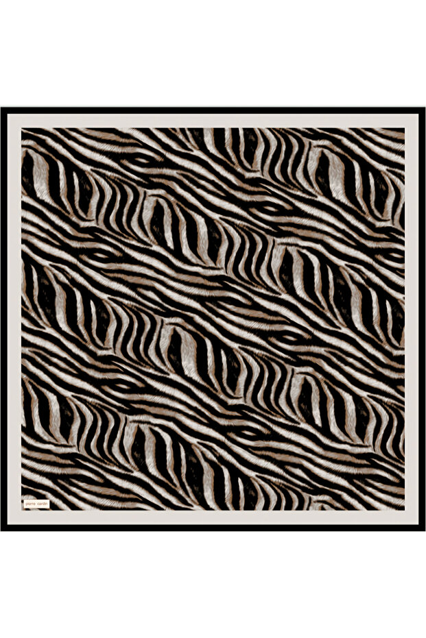 Black 90X90 Silk Crepe Satin Scarf